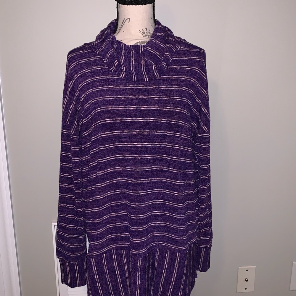 Susan Betro Striped Cowl Neck Tunic
